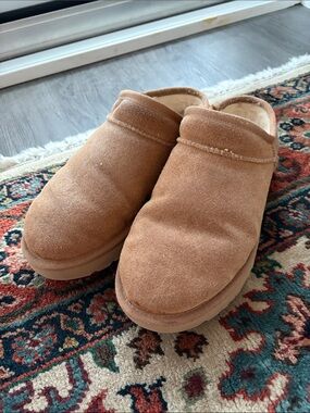 UGG Chestnut Suede Slip-On Slippers